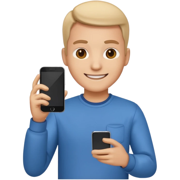 tech worker emoji holding smartphone in casual clothes emoji