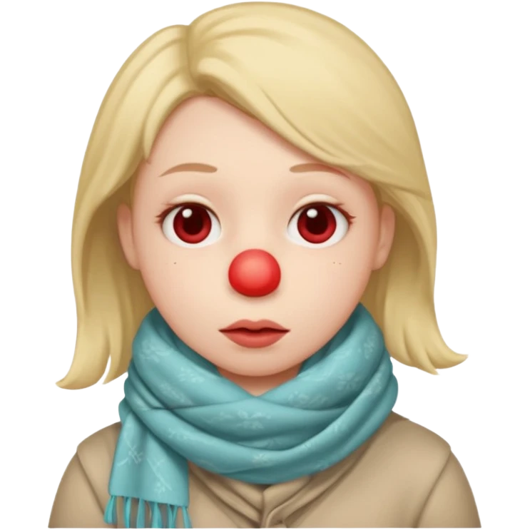 плюшеве личко, шарф до носа, температура, червоний ніс, хвороба emoji