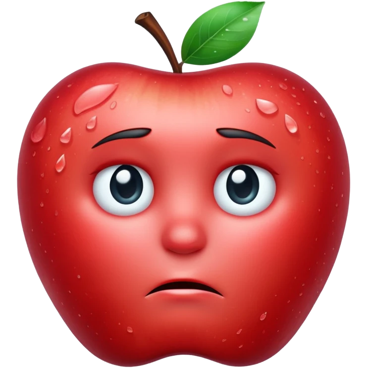 Frozen icy sad face apple emoji emoji