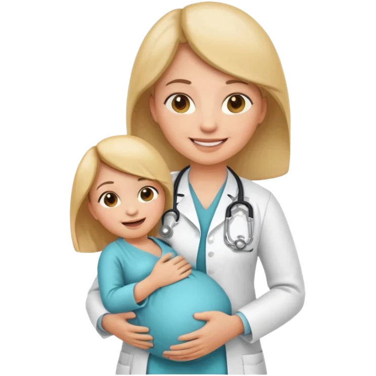 emoji obstetric doctor, pregnant care, stethoscope emoji