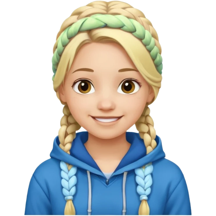 hoodie cover hair blonde girl with braided hair emoji