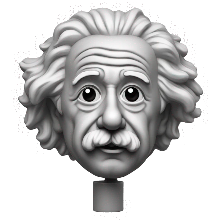 albert einstein happy philosopher as thinker sculpture emoji