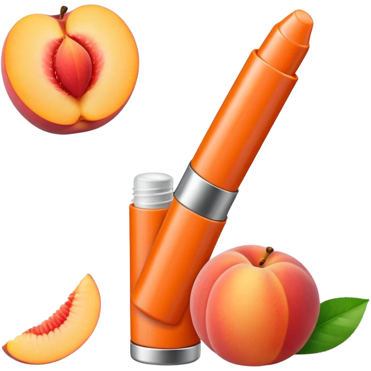 Peach-flavored, tubular lip balm emoji