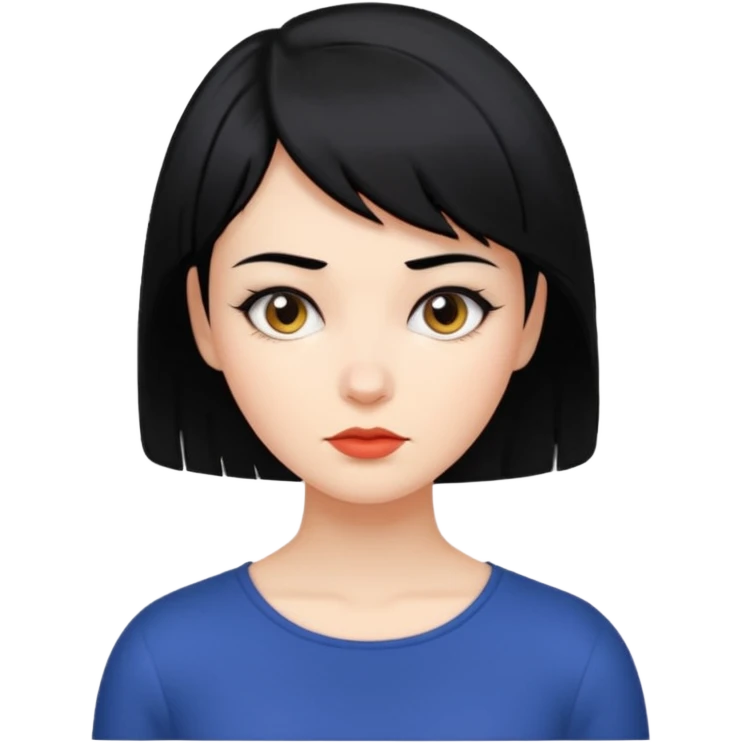 frau freche extreme schwarze Kurzhaarfrisur asynchron emoji