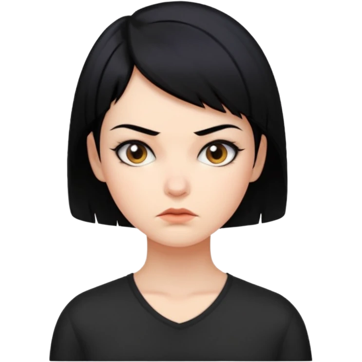 frau freche extreme schwarze Kurzhaarfrisur asynchron emoji
