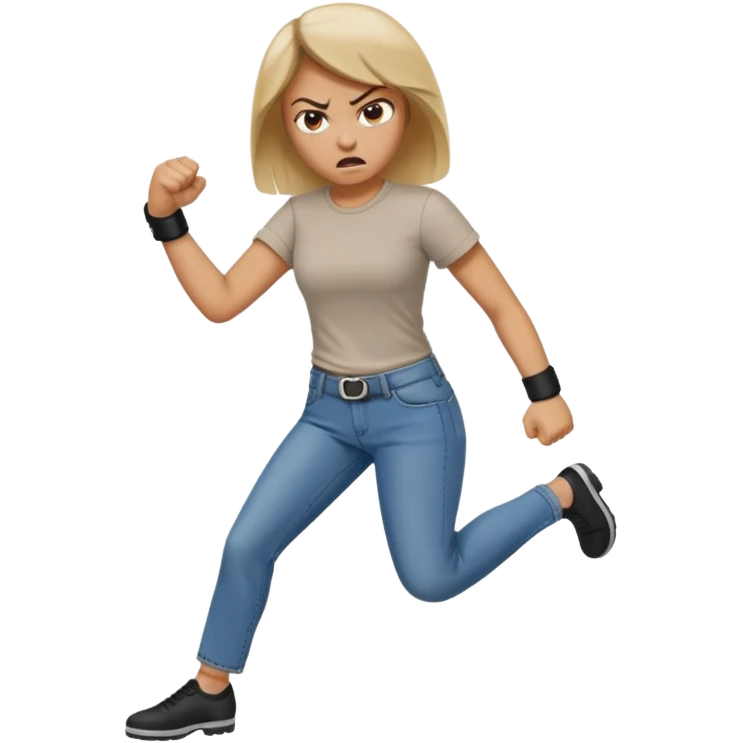 Woman angry kickin emoji