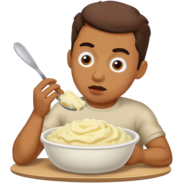 Man eating mashed potatoes emoji