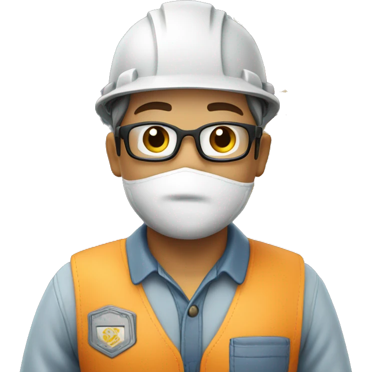 engineer in overalls with the inscription "Nanxing" emoji