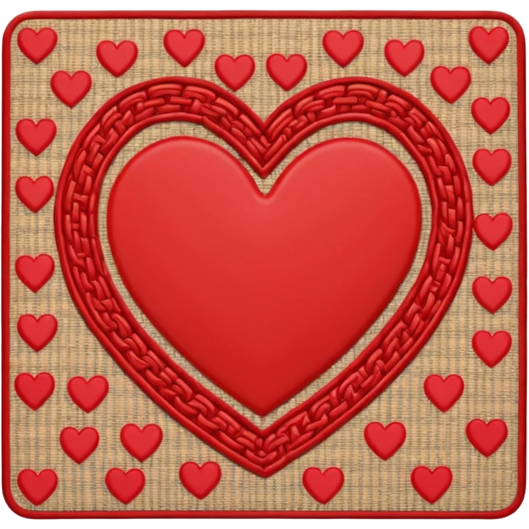 heart patterned doormat emoji