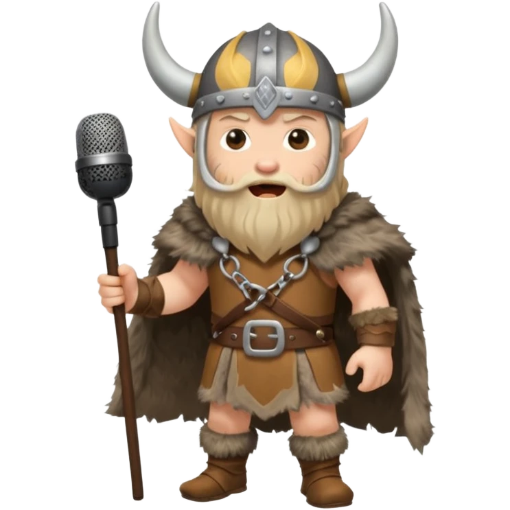 viking singing with micro, full body emoji