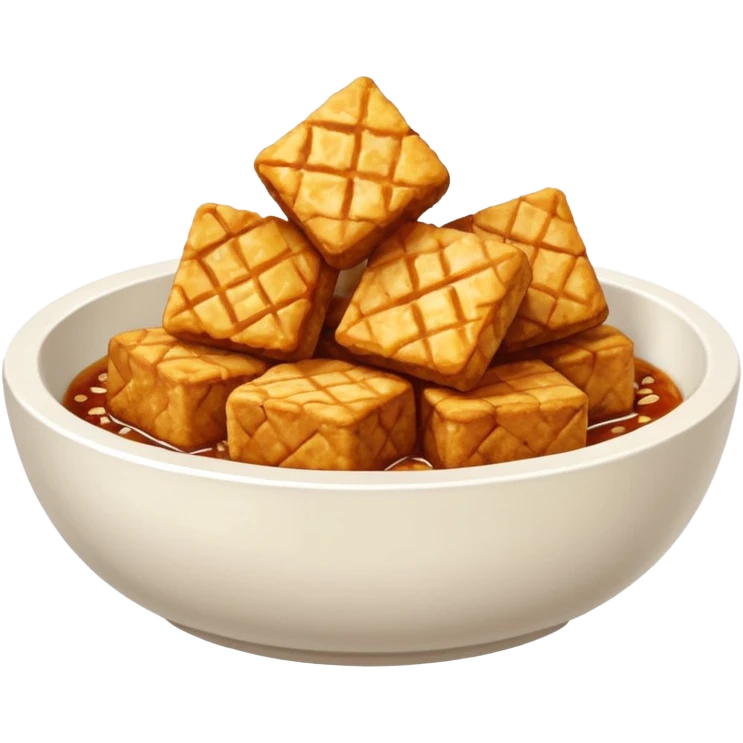 tofu tempe fried snacks fritters in a white bowl white sambal emoji ...