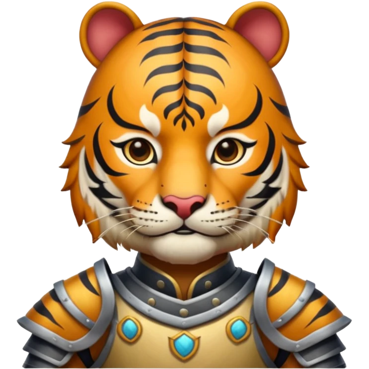Ancient Chinese tiger warrior with traditional armor emoji