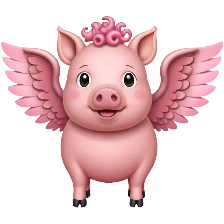 ￼A pig with wings and horns emoji