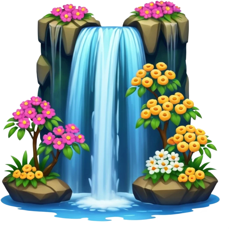 spring with flowers waterfall emoji