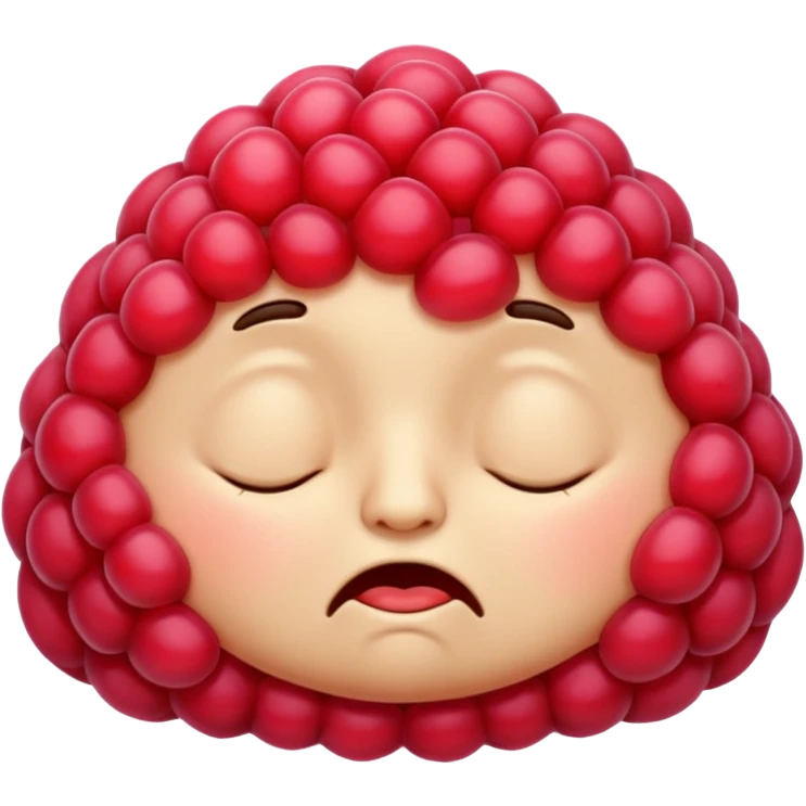 Raspberry emoji SLEEPY emoji