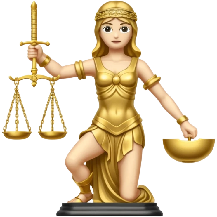 gold Justitia statue emoji