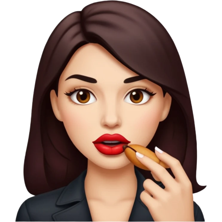 Baddie lips biting  emoji