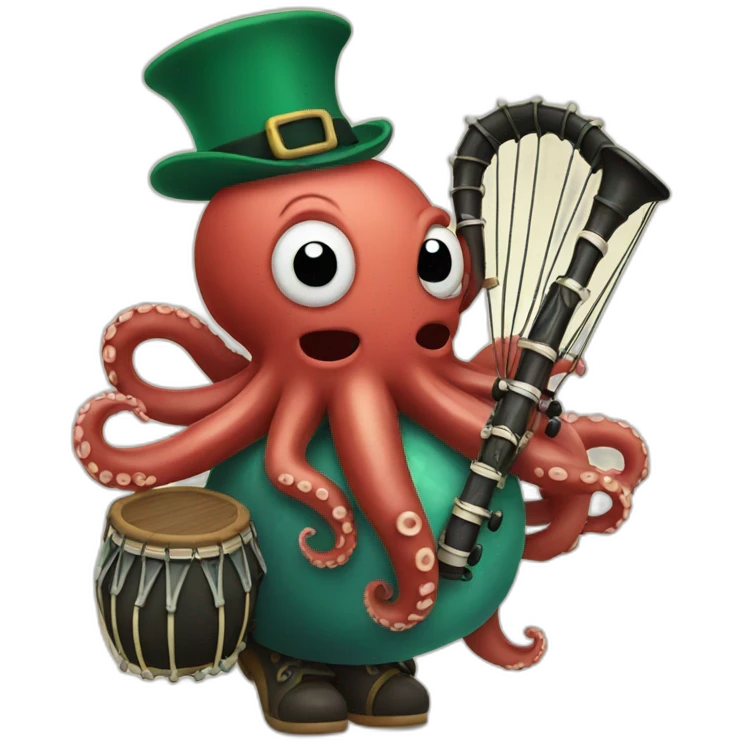 octopus playing a bagpipe emoji