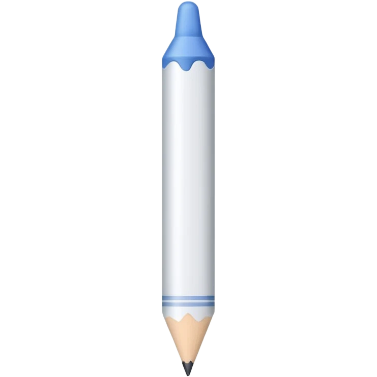 white colored crayon with a sharp white tip emoji