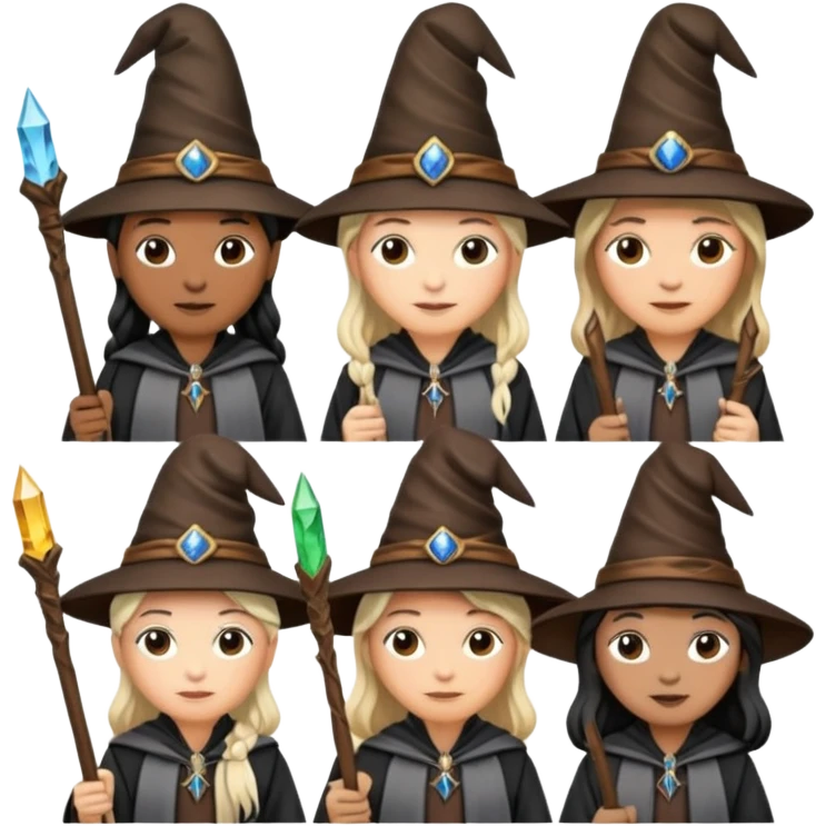 make bitlife kind of bitmojies of the harry potter universe. Make different kind of wizards and witches with different ages. emoji