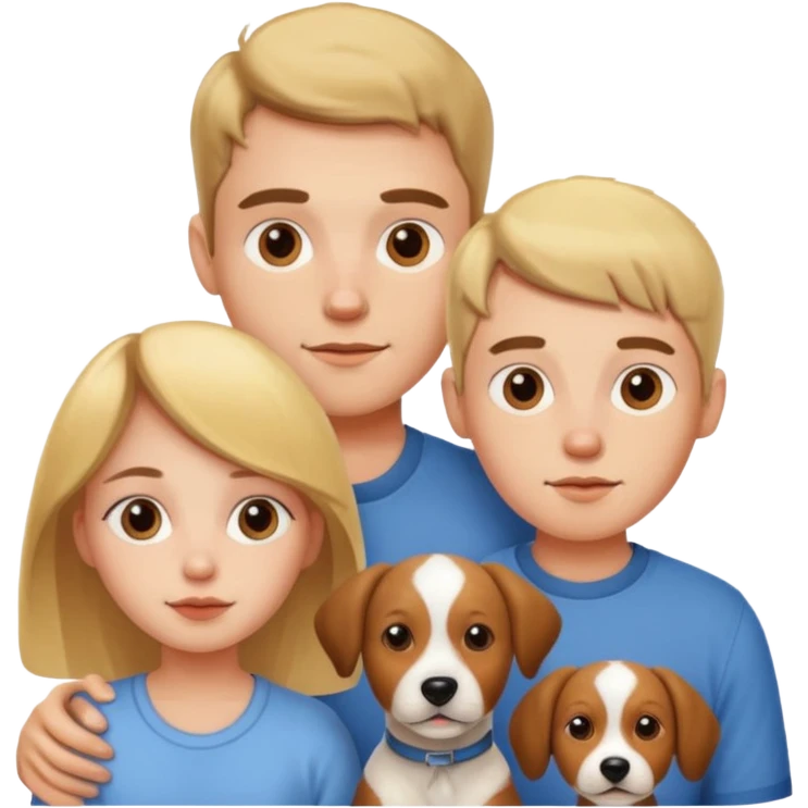 Brother and sister with dog faces  emoji