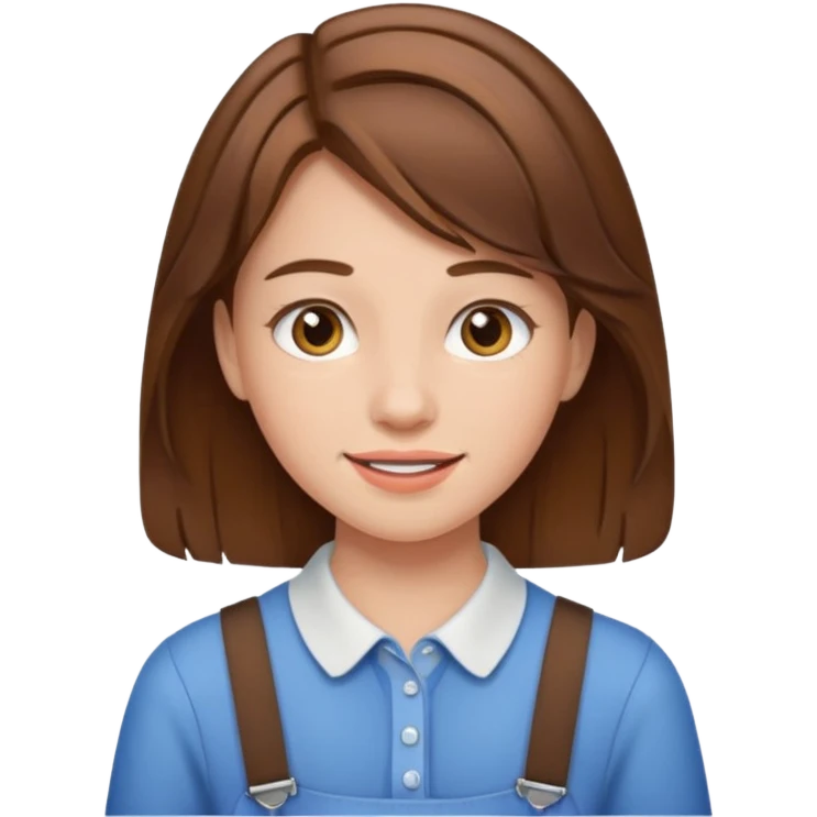 brown hair girl with braces  emoji