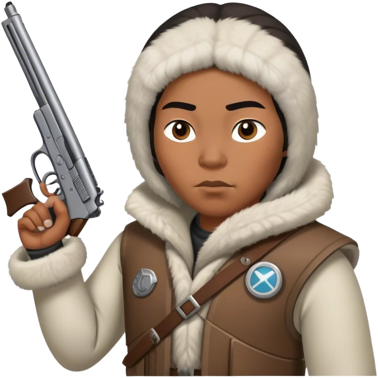 Inuit with a gun emoji