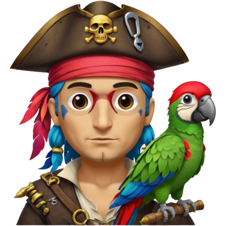 pirate and parrot emoji