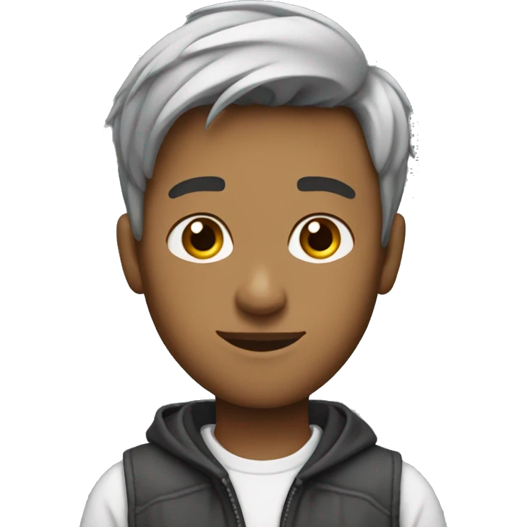 Create an 17-year-old apprentice looking like some famouse emoji