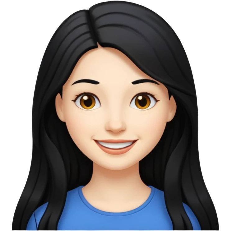 Mujer blanca pelo largo negro coceethe emoji