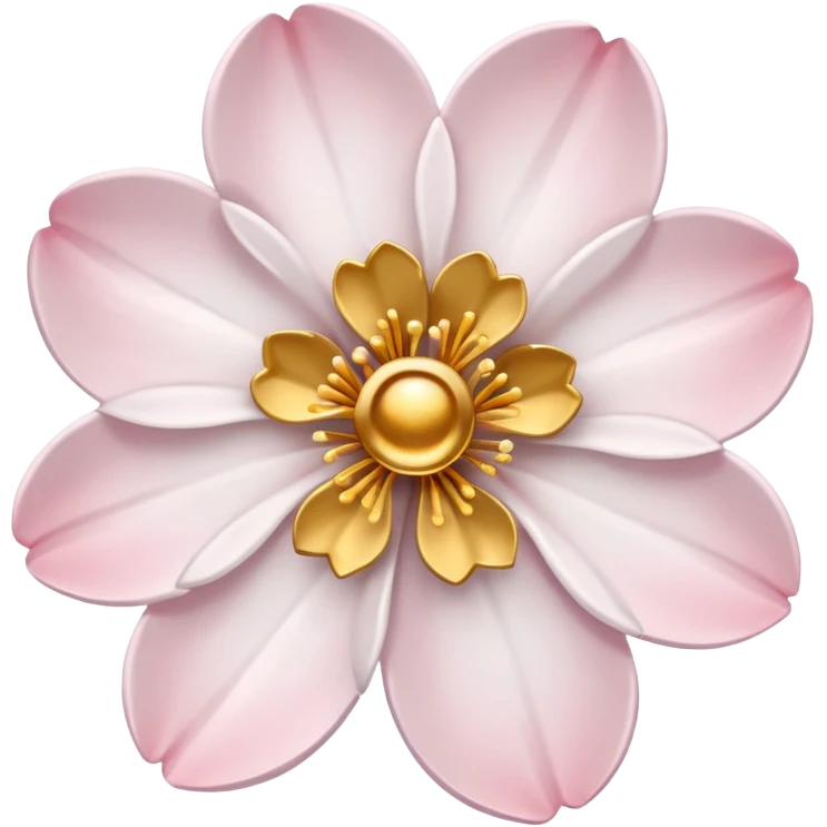 white sakura with a gold center emoji