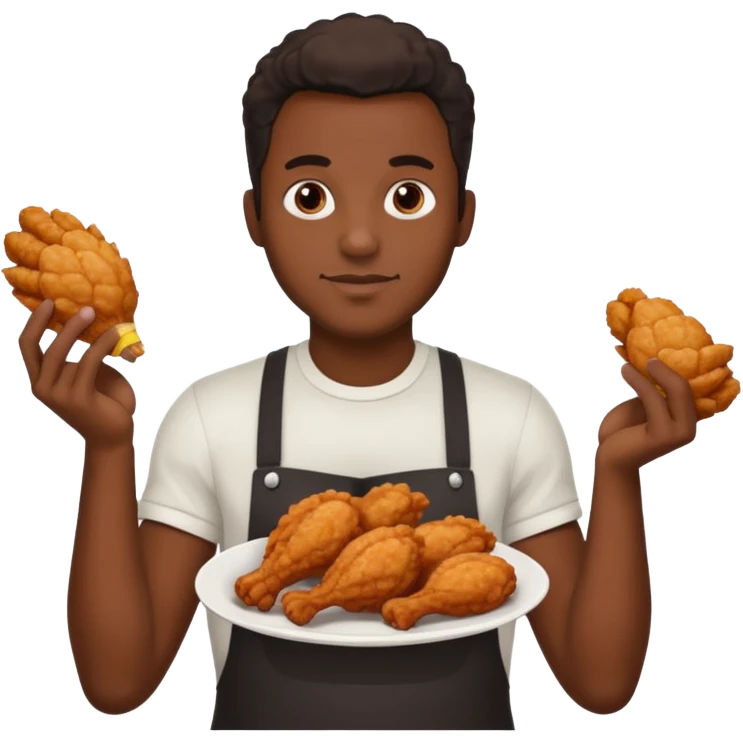 black guy, thug, shiesty, stealing, fried chicken, emoji