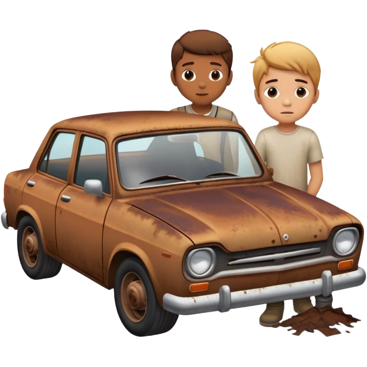 Boy under car  emoji