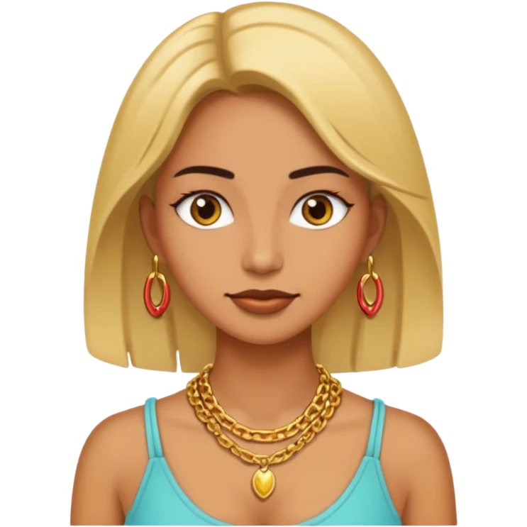 woman wearing a gold chain necklace emoji