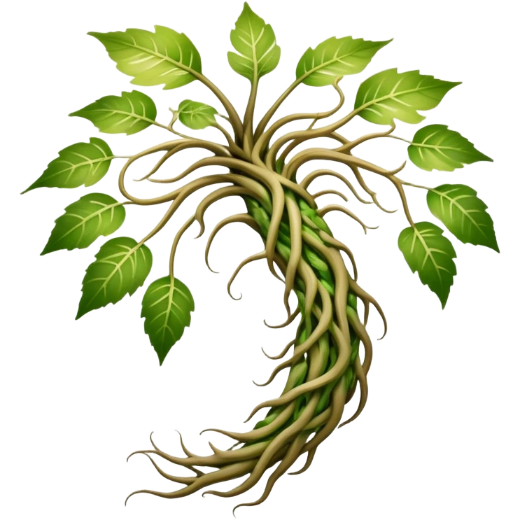 A slender root creature with skin patterned like dappled sunlight through leaves, possessing elongated arms that split into multiple vine-like appendages capable of rapid growth and contraction.

 emoji