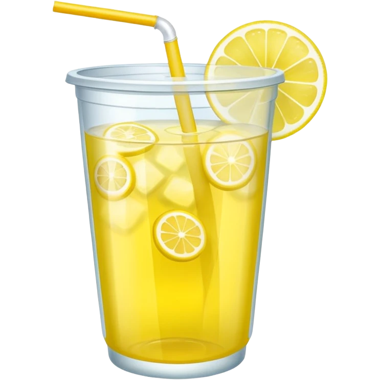 lemonade in a plastic cup without a lid and straw emoji