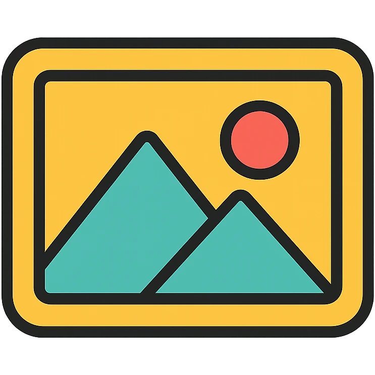photo gallery icon with color outline emoji
