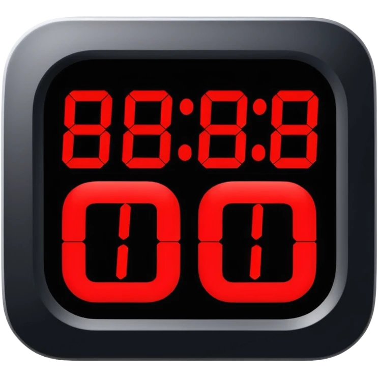 digital countdown timer, classic LED style emoji
