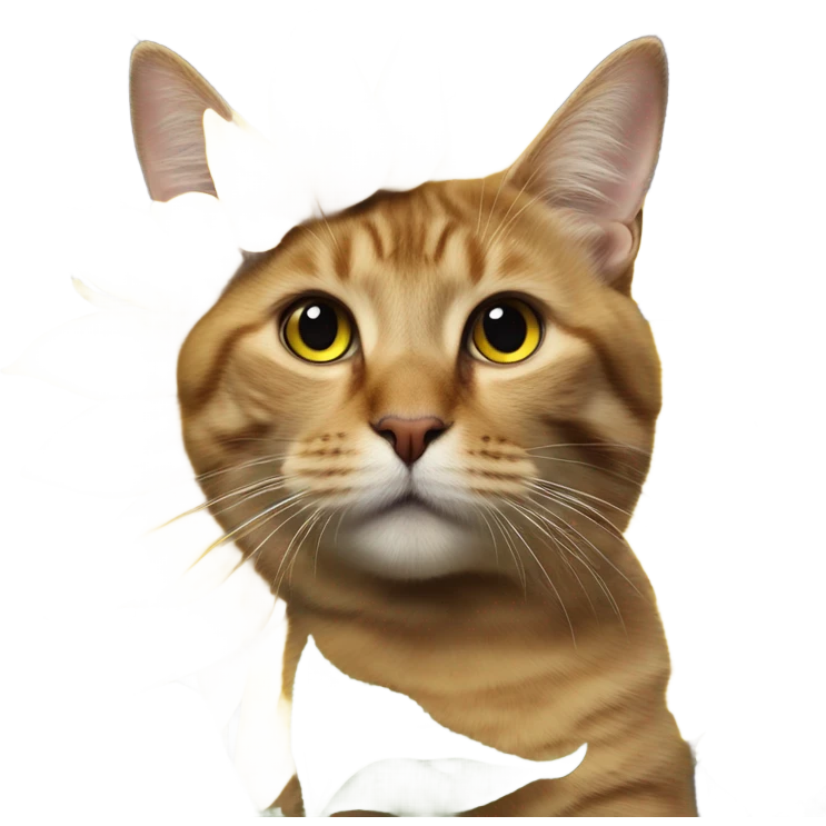 cat with sunflower emoji