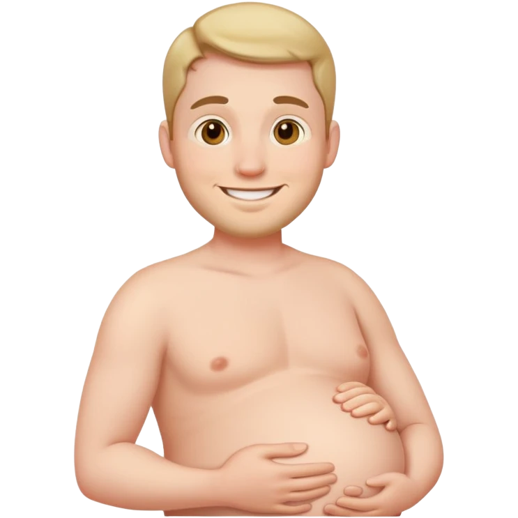 Pregnant man smiling emoji