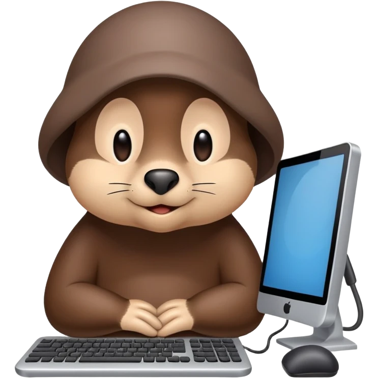 mole using a computer chat  emoji