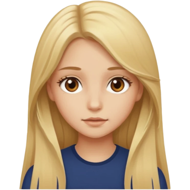 Chica de lentes ojos cafés, cabello largo rubio-castaño aesthetic  emoji