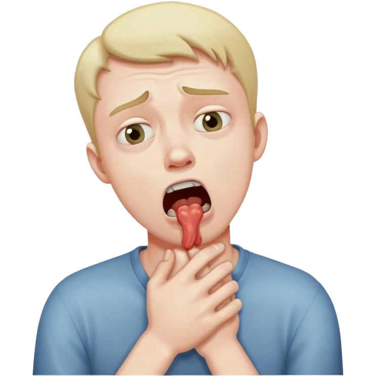 a man chocking himself  emoji