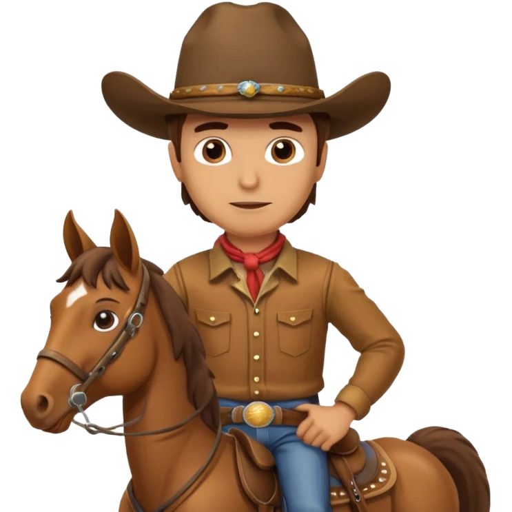A realistic cowboy riding a horse emoji
