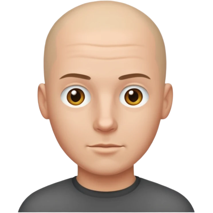 White guy with bald buzzcut emoji
