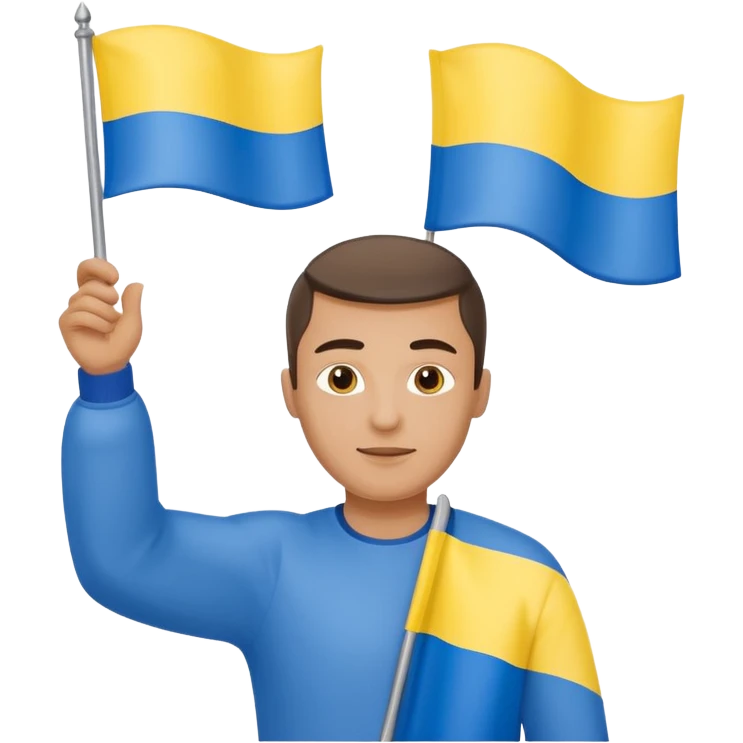 The Ukrainian man with flag emoji