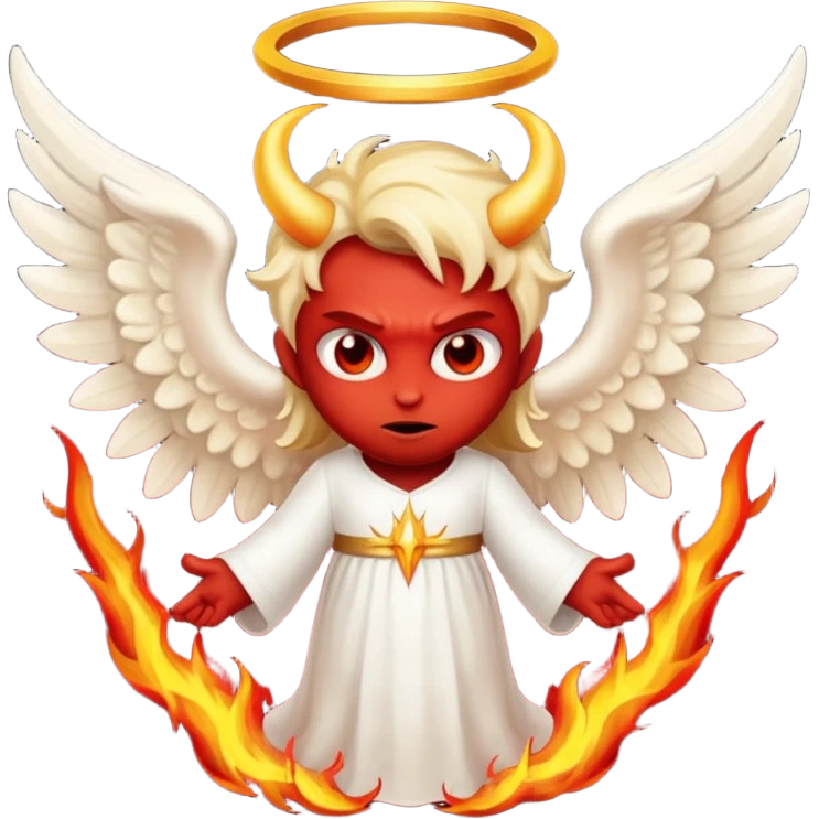 Biblically accurate Angel seraphim make a devil emoji