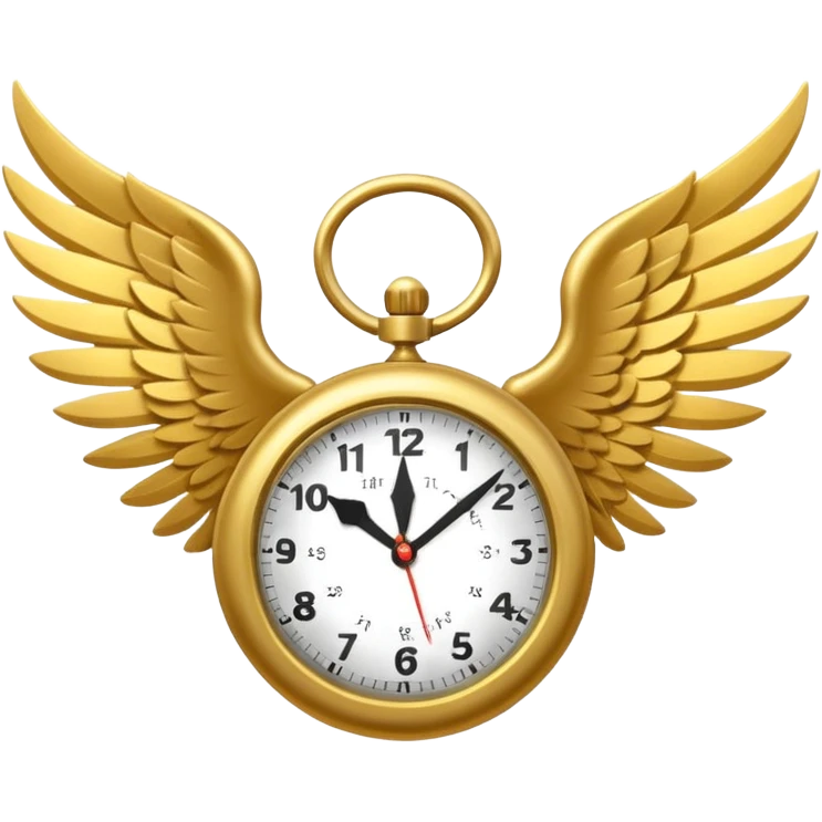 A CLOCK WIHT WINGS MID FLIGHT emoji