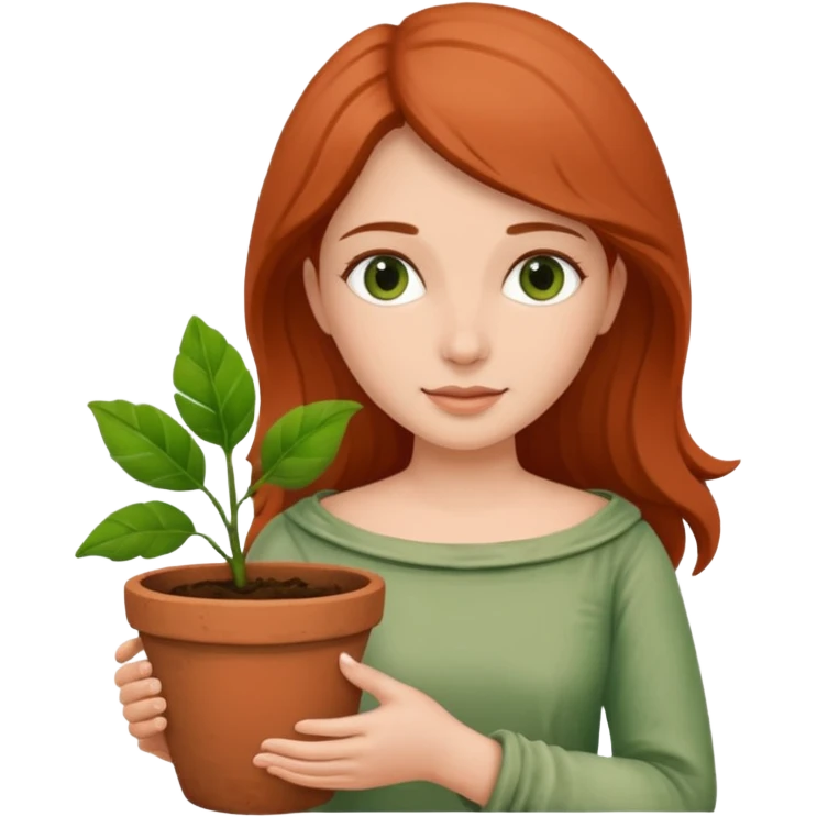woman holding a flower pot emoji