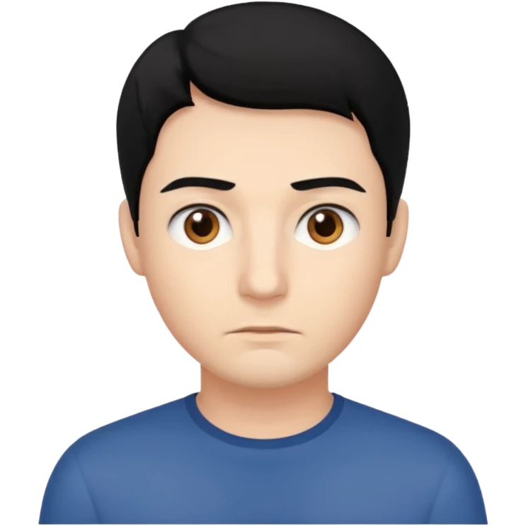 very alert man bloack hair emoji